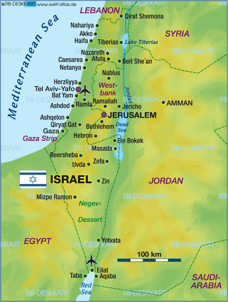 Карта Израиля Map of Israel