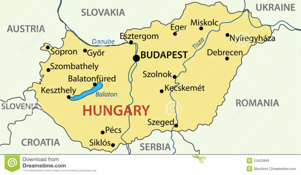 Карта Венгрии Map of Hungary