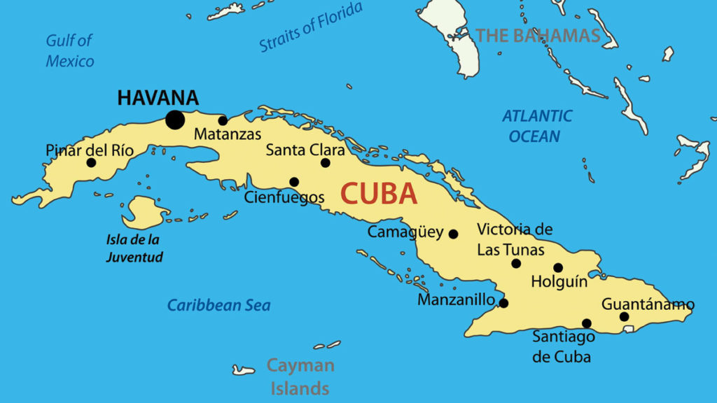 Карта Кубы Map of Cuba