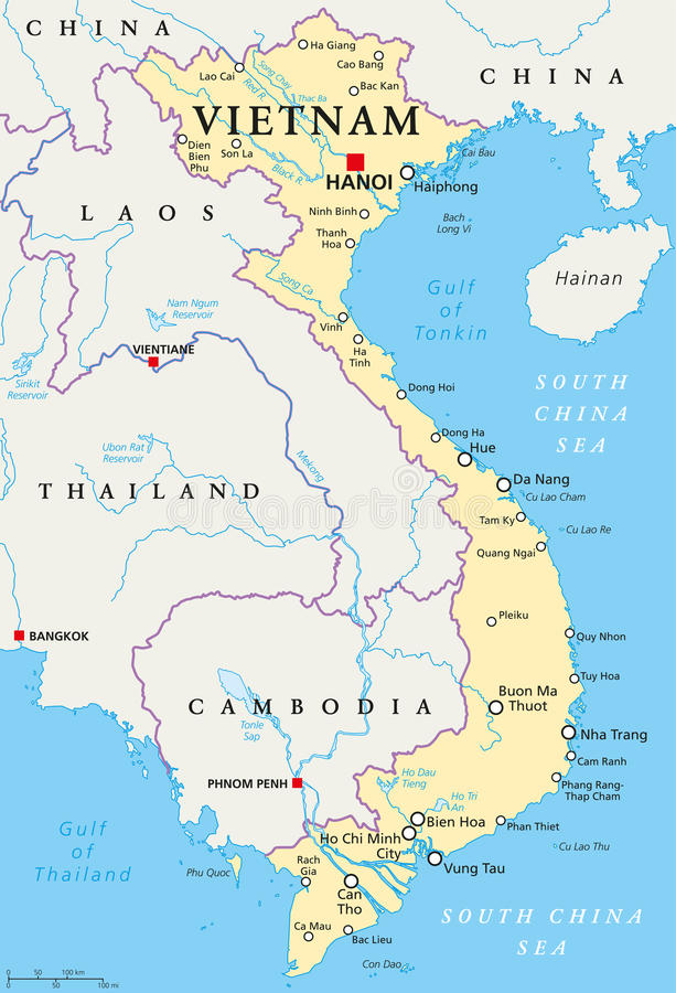 Карта Вьетнама Map of Vietnam