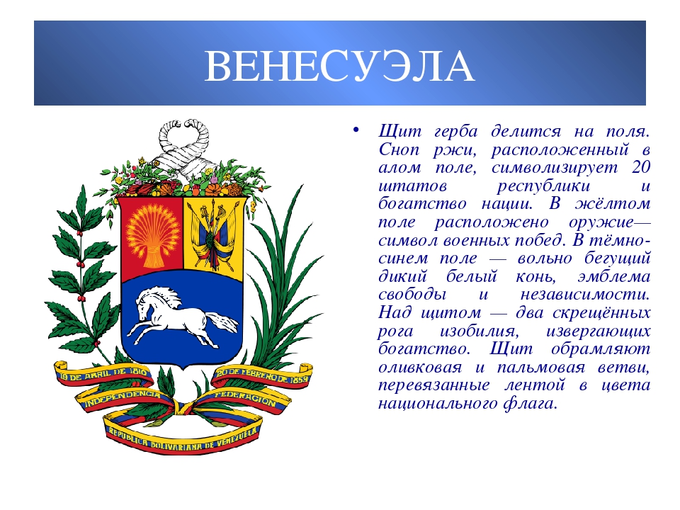 Герб Венесуэлы Coat of Arms of Venezuela