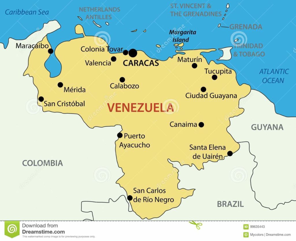 Карта Венесуэлы Map of Venezuela