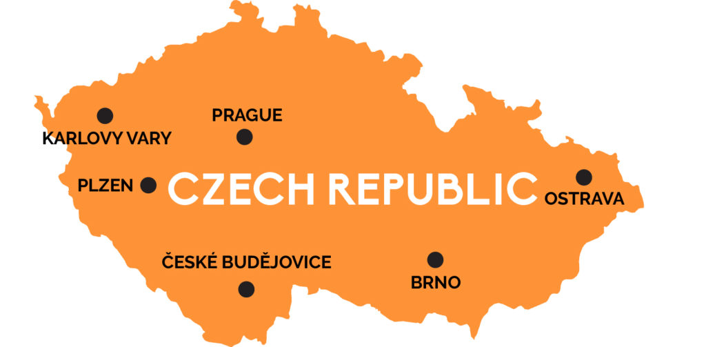 Карта Чехии Map of the Czech Republic