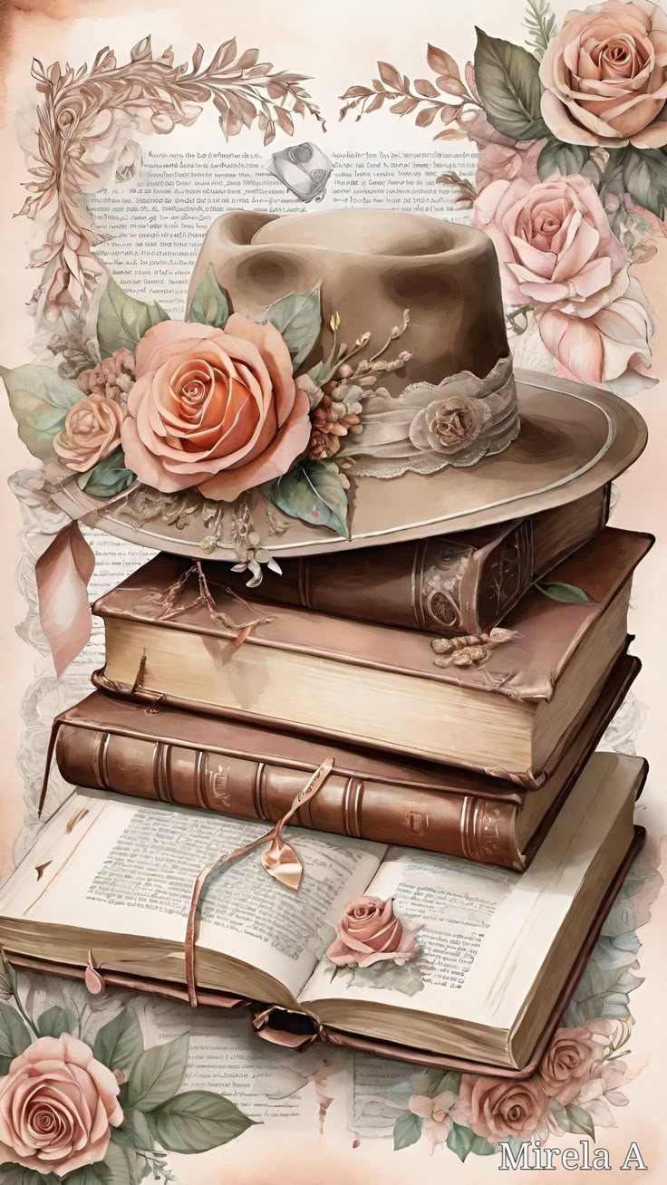 Винтаж книги и шляпа